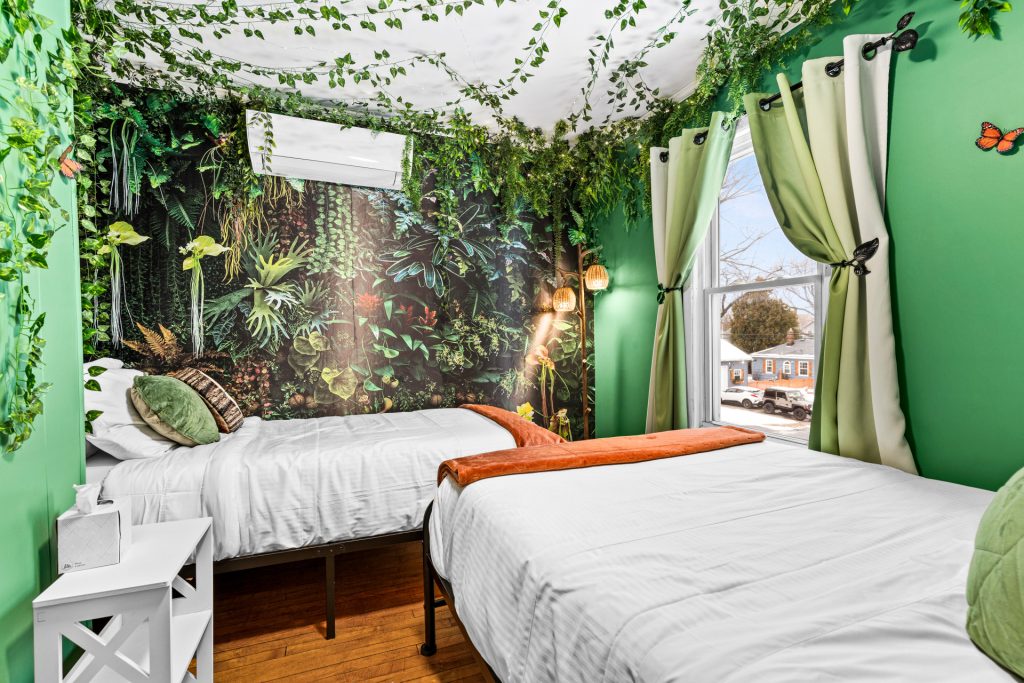 Our mural brings the forest right into your bedroom.