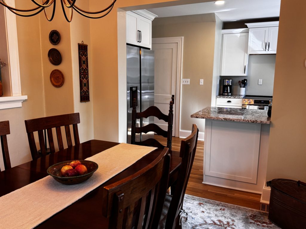 Dining room into kitchen.