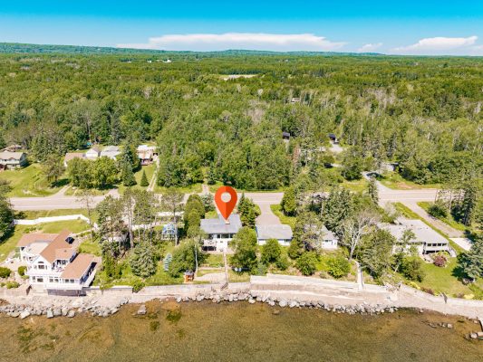 An aerial view of the property.