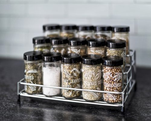 A well stocked spice rack means everything you need is on hand to cook a memorable meal.