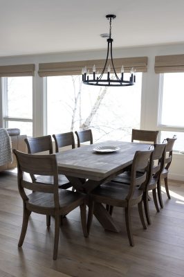 Spacious dining area with seating for the whole group.