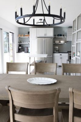 Spacious dining area with seating for the whole group.